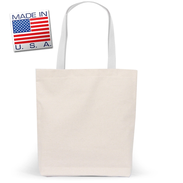 Mini-Me gusset tote in natural canvas with polyweb handles. Eco-friendly solution.... from ASI 66230 Landes Inc