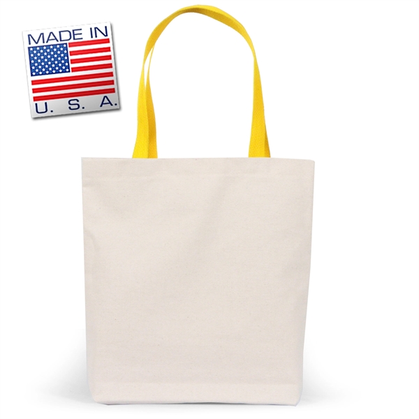 Mini-Me gusset tote in natural canvas with polyweb handles. Eco-friendly solution.... from ASI 66230 Landes Inc