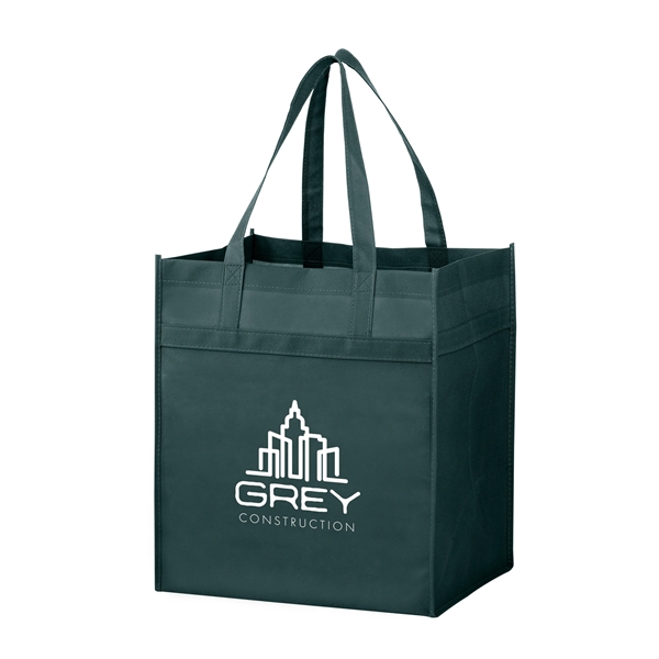 13" x 10" x 15" non-woven polypropylene grocery tote with hemmed... from ASI 35290 American Ad Bag Co