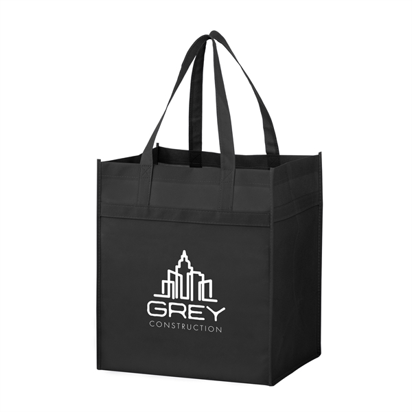 13" x 10" x 15" non-woven polypropylene grocery tote with hemmed... from ASI 35290 American Ad Bag Co