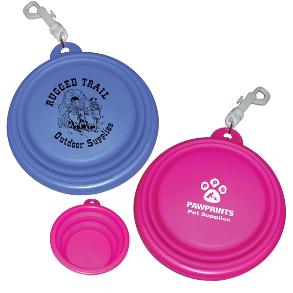 Collapsible pet bowl with clip attachment for easy travel... from ASI 58805 HPC Global