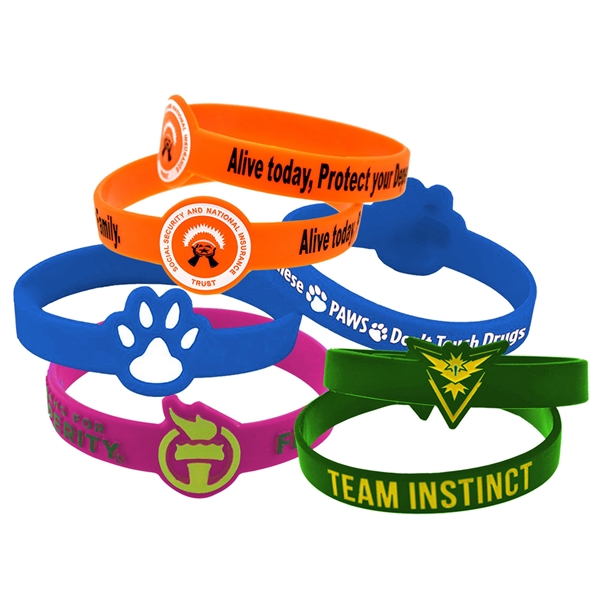 1/2" silicone impact color-filled wristband.... from ASI 90859 Tempo Industries Inc