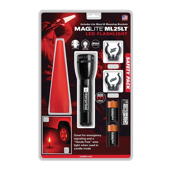 Safety pack that includes flashlight, red lite wand and mounting brackets... from ASI 46170 Compass Industries Inc