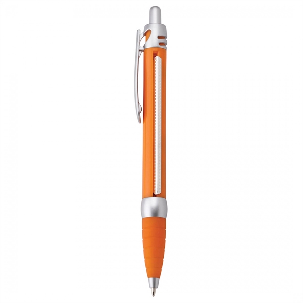 Plastic push-action pen with customized double-sided imprint on a retractable banner.... from ASI 88660 Spector & Co.