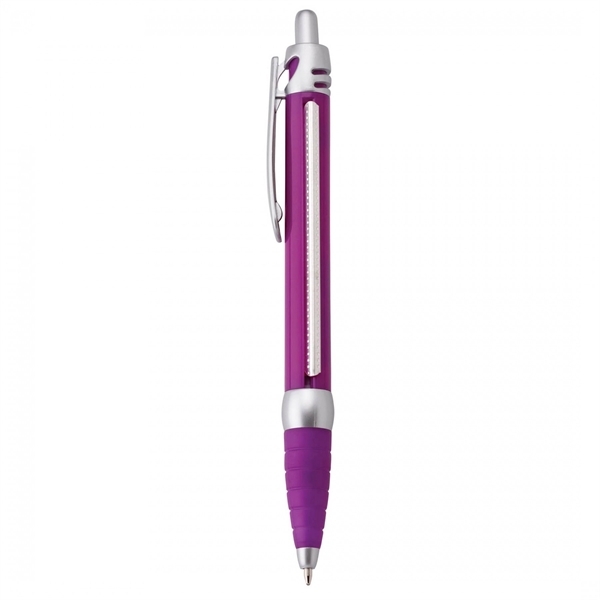 Plastic push-action pen with customized double-sided imprint on a retractable banner.... from ASI 88660 Spector & Co.