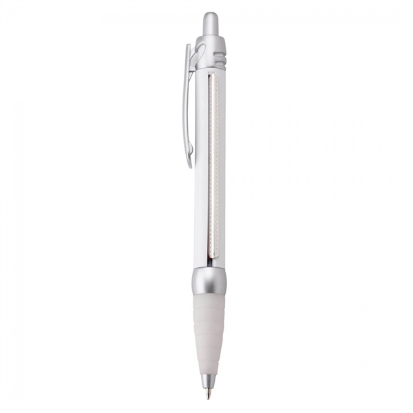 Plastic push-action pen with customized double-sided imprint on a retractable banner.... from ASI 88660 Spector & Co.