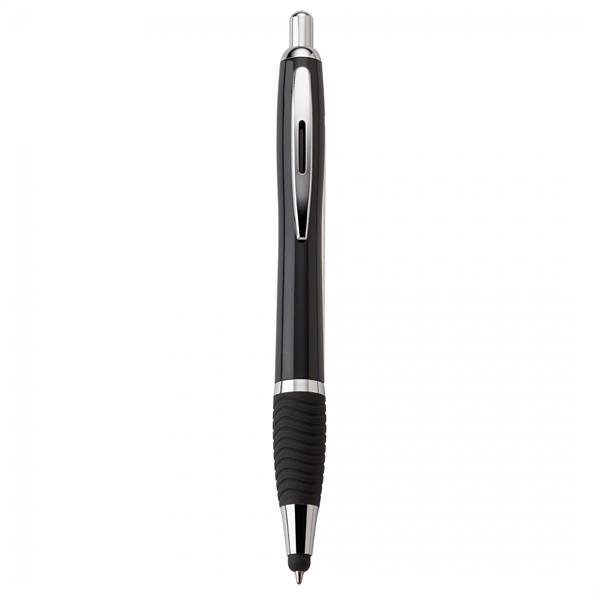 Plastic push-action pen with a soft capacitive stylus and a customized... from ASI 88660 Spector & Co.