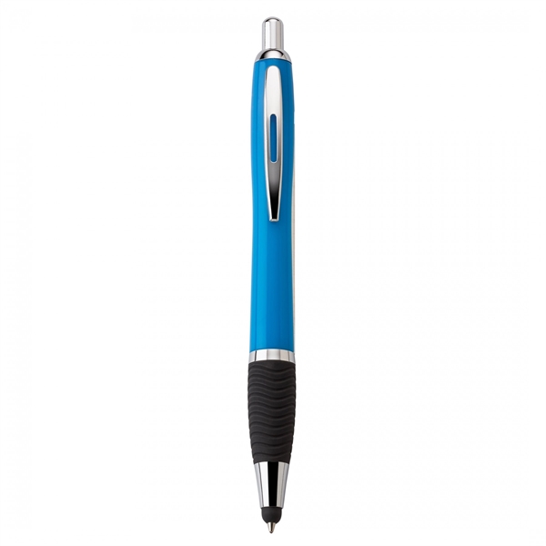 Plastic push-action pen with a soft capacitive stylus and a customized... from ASI 88660 Spector & Co.
