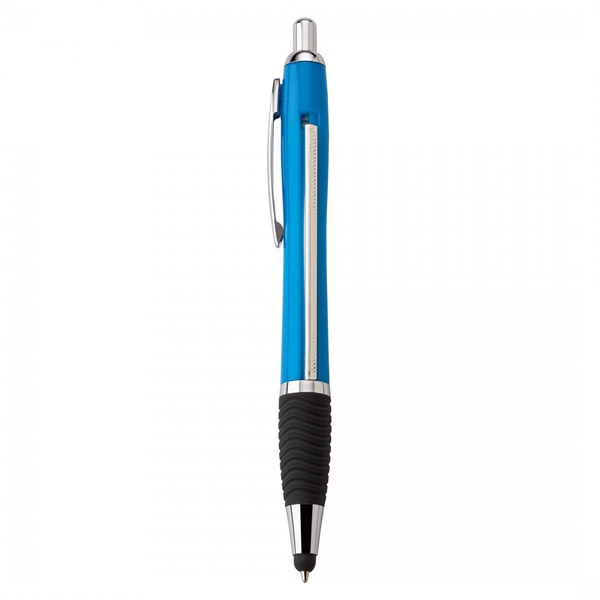Plastic push-action pen with a soft capacitive stylus and a customized... from ASI 88660 Spector & Co.