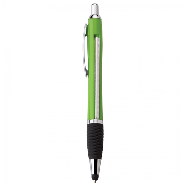 Plastic push-action pen with a soft capacitive stylus and a customized... from ASI 88660 Spector & Co.