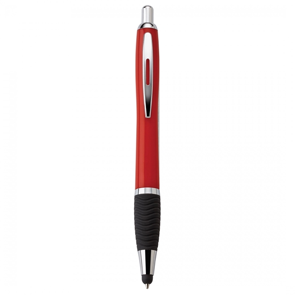 Plastic push-action pen with a soft capacitive stylus and a customized... from ASI 88660 Spector & Co.