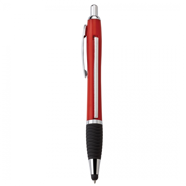 Plastic push-action pen with a soft capacitive stylus and a customized... from ASI 88660 Spector & Co.