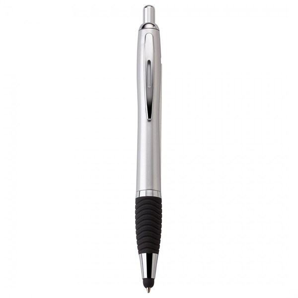 Plastic push-action pen with a soft capacitive stylus and a customized... from ASI 88660 Spector & Co.