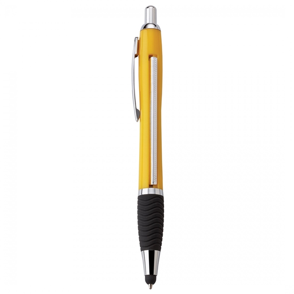 Plastic push-action pen with a soft capacitive stylus and a customized... from ASI 88660 Spector & Co.