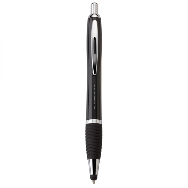 Plastic push-action pen with a soft capacitive stylus and a customized... from ASI 88660 Spector & Co.