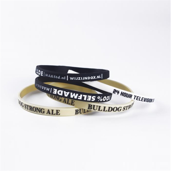 1/4" skinny bands silicone wristband.... from ASI 90859 Tempo Industries Inc