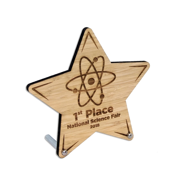 1/4" bamboo desk plaque with posts and laser etched graphics.... from ASI 72521 Morris Magnets