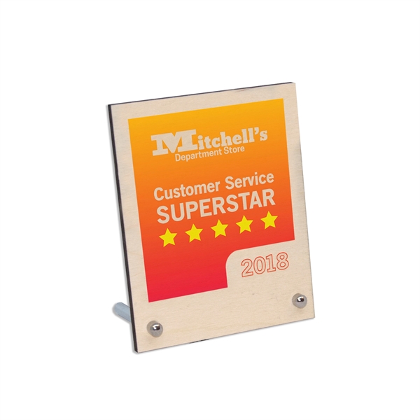 1/4" thick birch wood desk plaque with posts.... from ASI 72521 Morris Magnets