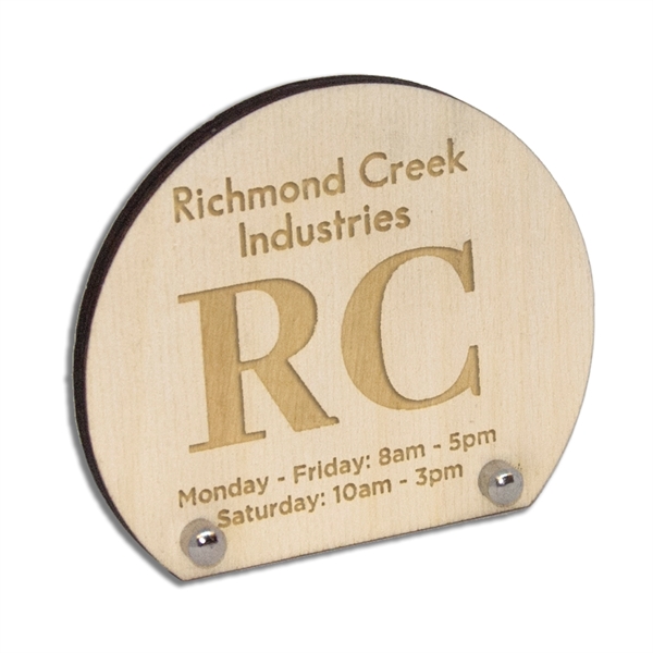1/4" birch wood desk plaque with posts and laser etched graphics.... from ASI 72521 Morris Magnets