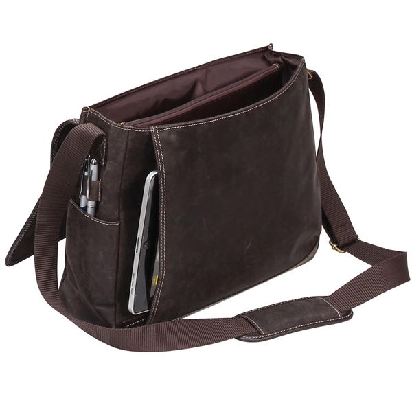 Rustic full-grain leather messenger bag.... from ASI 79384 Preferred Nation Inc / Bellino