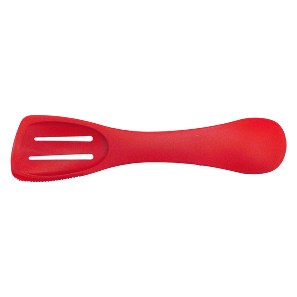 Universal, 4-in-1 kitchen tool with spoon, slotted spoon, turner and serrated... from ASI 52840 Evans Manufacturing