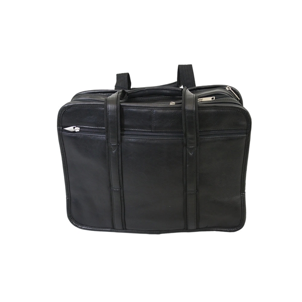 Expandable Napa cowhide leather soft black brief with double compartments.... from ASI 79384 Preferred Nation Inc / G-tech