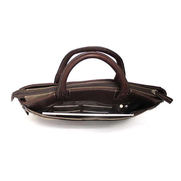 Slim briefcase with zippered bottom to expand case when you need... from ASI 79384 Preferred Nation Inc / Bellino