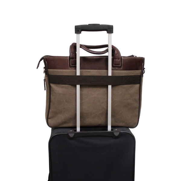 Slim briefcase with zippered bottom to expand case when you need... from ASI 79384 Preferred Nation Inc / Bellino