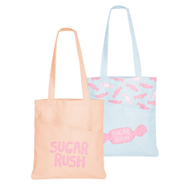 Straw tote bag with dual handles and diagonal front pocket.... from ASI 74710 Numo