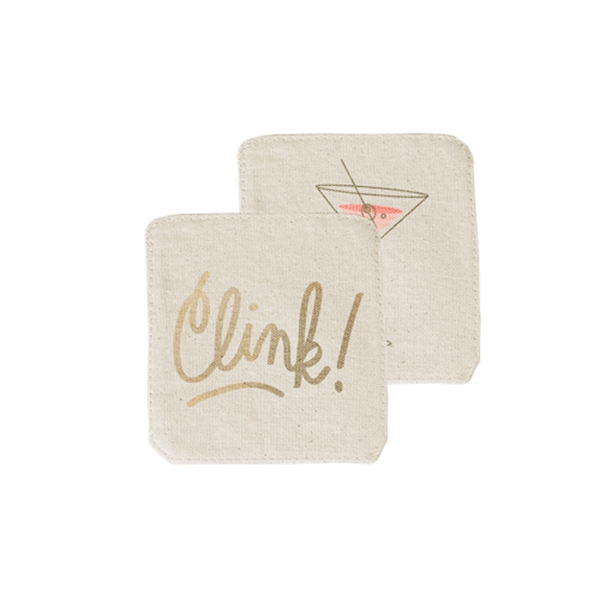 Double-ply 4.5" square natural, colored or denim canvas coaster.... from ASI 74710 Numo