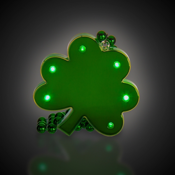 Beaded shamrock necklace with green LED lights.... from ASI 42016 Brighter Promotions Inc / Chemical Light™ Liquid Light