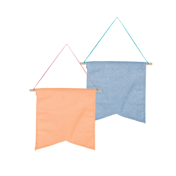 8.5" x 9" Guidon-style natural, colored or denim canvas pennant with... from ASI 74710 Numo