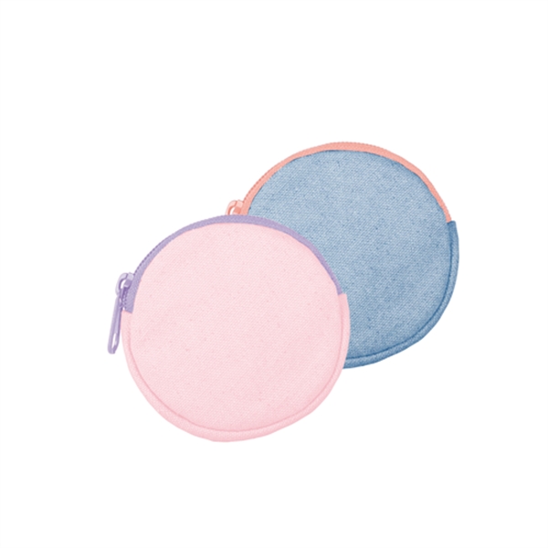 4" small round canvas change pouch with zippered closure.... from ASI 74710 Numo