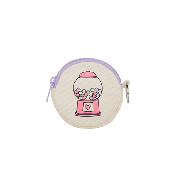 3" round natural, colored or denim canvas coin purse with zippered... from ASI 74710 Numo