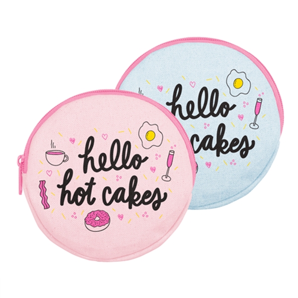 6" round natural, colored or denim canvas pouch with zipper closure.... from ASI 74710 Numo