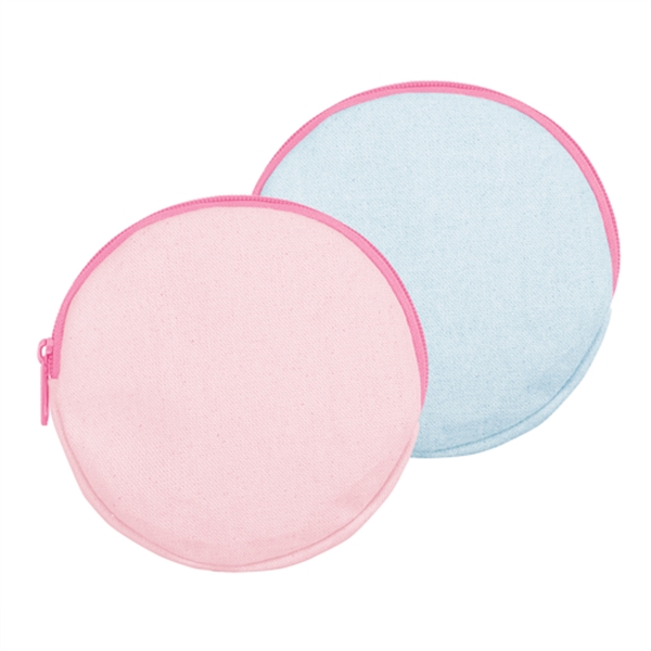 6" round natural, colored or denim canvas pouch with zipper closure.... from ASI 74710 Numo