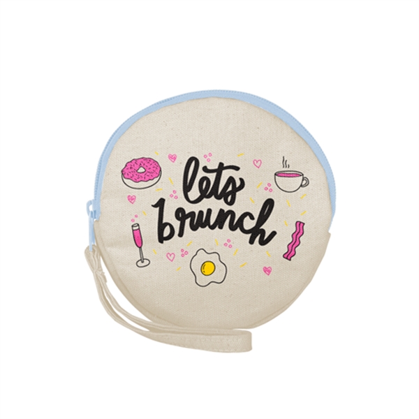 6" round natural, colored or denim canvas pouch with zipper closure... from ASI 74710 Numo