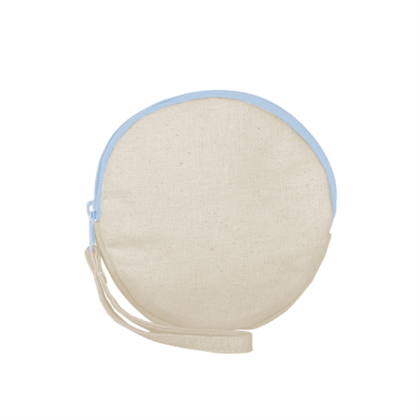 6" round natural, colored or denim canvas pouch with zipper closure... from ASI 74710 Numo