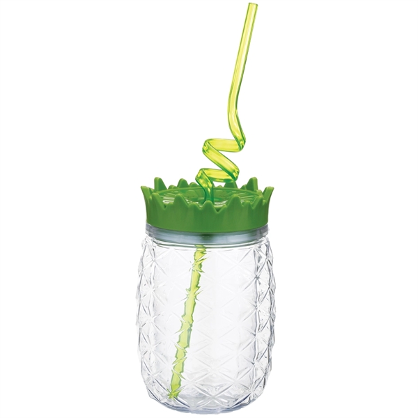 16 oz double-wall acrylic pineapple shaped tumbler with leaf shaped lid.... from ASI 46755 Cosmo Promos