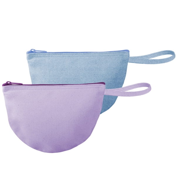 8.75" x 6" half-moon shaped natural, colored or denim canvas zippered... from ASI 74710 Numo