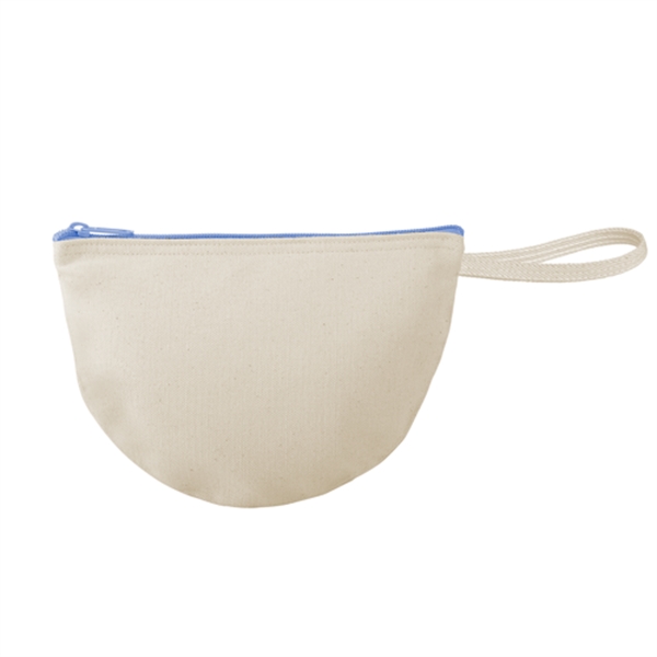 8.75" x 6" half-moon shaped natural, colored or denim canvas zippered... from ASI 74710 Numo