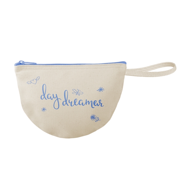 8.75" x 6" half-moon shaped natural, colored or denim canvas zippered... from ASI 74710 Numo