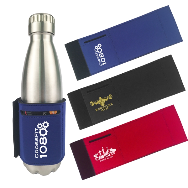 Neoprene Insulated Bottle Sleeve W/ Card Holder.... from ASI 46755 Cosmo Promos
