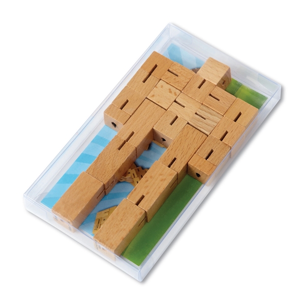 7" posable robot that's inspired by Japanese kumiki puzzles that turns... from ASI 63549 Jornik Manufacturing Corp / Jornik