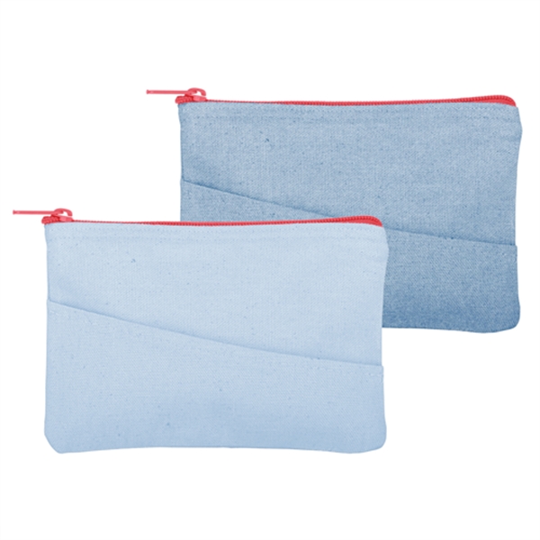 Small, rectangular, flat canvas pouch with zippered closure and diagonal pocket... from ASI 74710 Numo