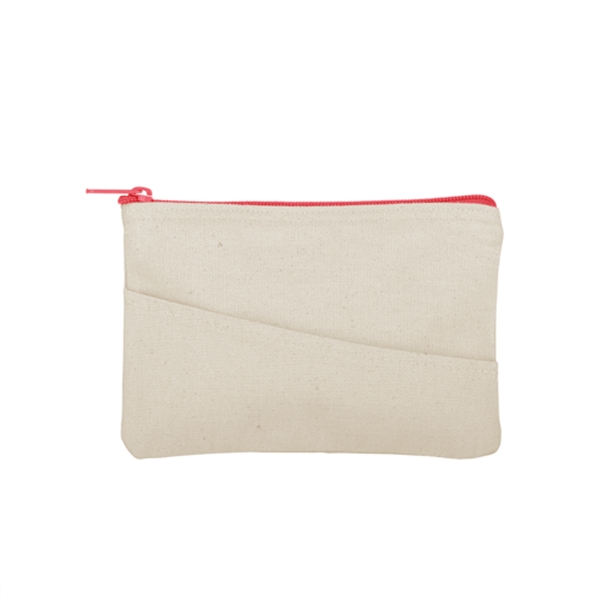 Small, rectangular, flat canvas pouch with zippered closure and diagonal pocket... from ASI 74710 Numo