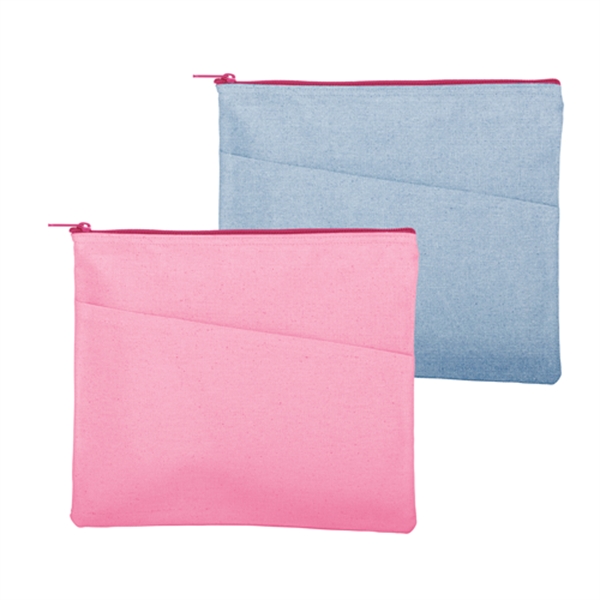 Large canvas document pouch wit zippered closure and diagonal pocket on... from ASI 74710 Numo