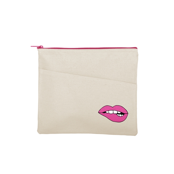 Large canvas document pouch wit zippered closure and diagonal pocket on... from ASI 74710 Numo