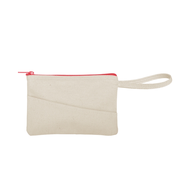 Small, rectangular, flat canvas pouch with zippered closure, wrist strap and... from ASI 74710 Numo