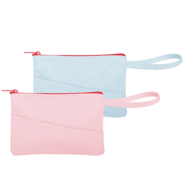 Small, rectangular, flat canvas pouch with zippered closure, wrist strap and... from ASI 74710 Numo